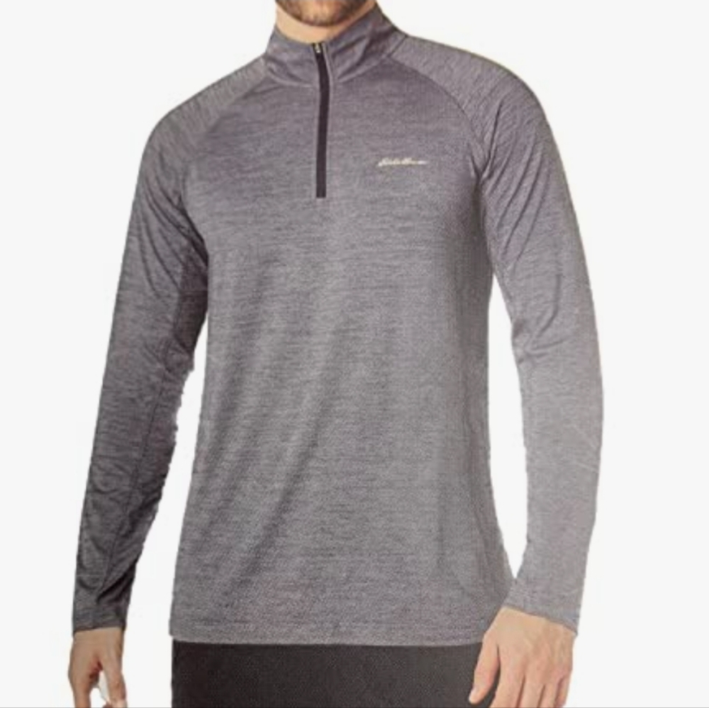 NWT Eddie Bauer Motion 1/4 Zip Pullover Gray Performance Men's, Size S